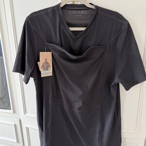 Lalabu Men's Black Short Sleeve Shirt
